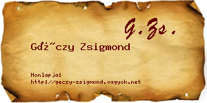 Géczy Zsigmond névjegykártya